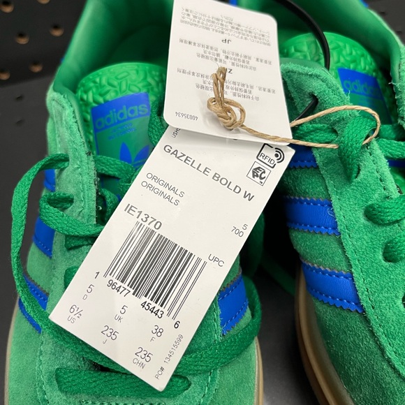 NWT Adidas Gazelle Bold Green and Blue Sneakers Mens 6 1/2 Women’s 8 - Picture 9 of 9